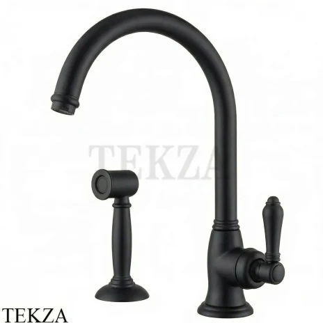 Nicolazzi Cucina Смеситель для кухни с поворотным изливом и отдельным душем, Matt black