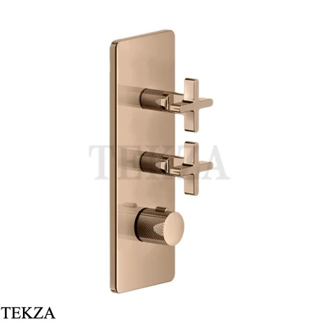 Gessi INCISO WELLNESS Термостат 2 выхода, внешняя часть 58224-030, Copper PVD
