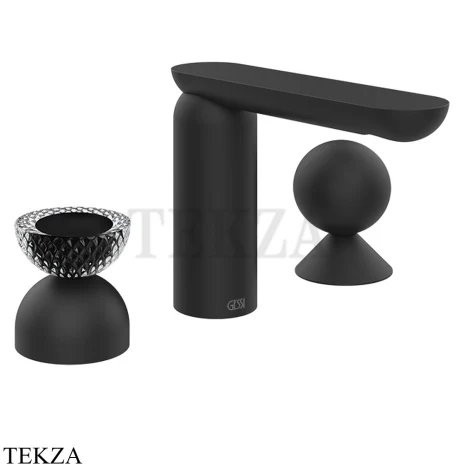Gessi Perle Смеситель для раковины на 3 отв., без гарнитура 74708-299, черный матовый