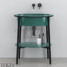 CIELO CATINO OVALE Консоль с керамической раковиной, Smeraldo-черный