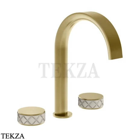 Gessi Pelle Tresse Смеситель для раковины на 3 отв., без гарнитура 78213-435, Crème/ Brass Br. PVD