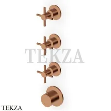 Zucchetti Helm Термостат для душа на 3 потока, внешняя часть ZHM803.XP91, медь brushed