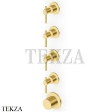 Zucchetti Helm Термостат для душа на 4 потока, внешняя часть ZHL804.XP41, brushed gold PVD