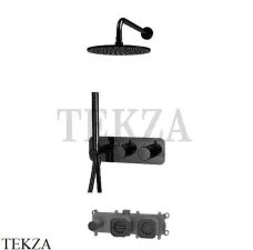 FIMA Carlo Frattini Spillo UP Душевой комплект: термостат гарнитуром F3149wX3R252NS, черный матовый