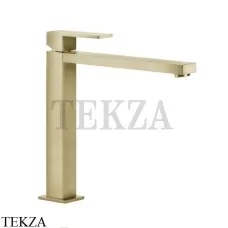 Gessi Rettangolo Смеситель для раковины длинный излив, без сливного гарнитура 11924-727, Brushed Brass