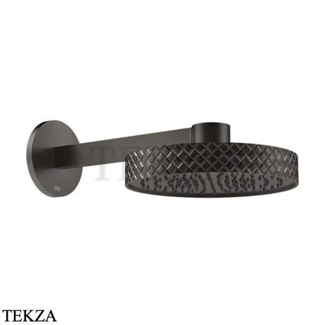 Gessi Pelle Tresse Верхняя лейка с кронштейном D30,5 см, 78149-707, Black Metal Brushed PVD