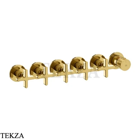 Gessi INCISO SHOWER Термостатический смеситель, 5 потоков, внешняя часть 58440-246, Gold PVD