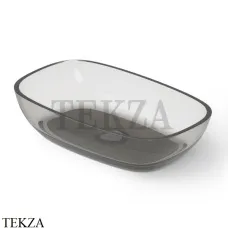 Dea Design Washbasins Раковина настольная скругленная Glasstech DD9079 600 R4, Smoky Black R4