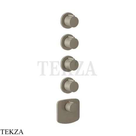 Gessi Ingranaggio-Anello Термостат для душа, 4 потока, внешняя часть 43238-149, Finox Brushed Nickel
