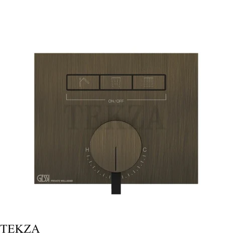 Gessi HI-FI Однорычажный смеситель, на 3 поток, внешняя часть 63081-713, Antique Brass