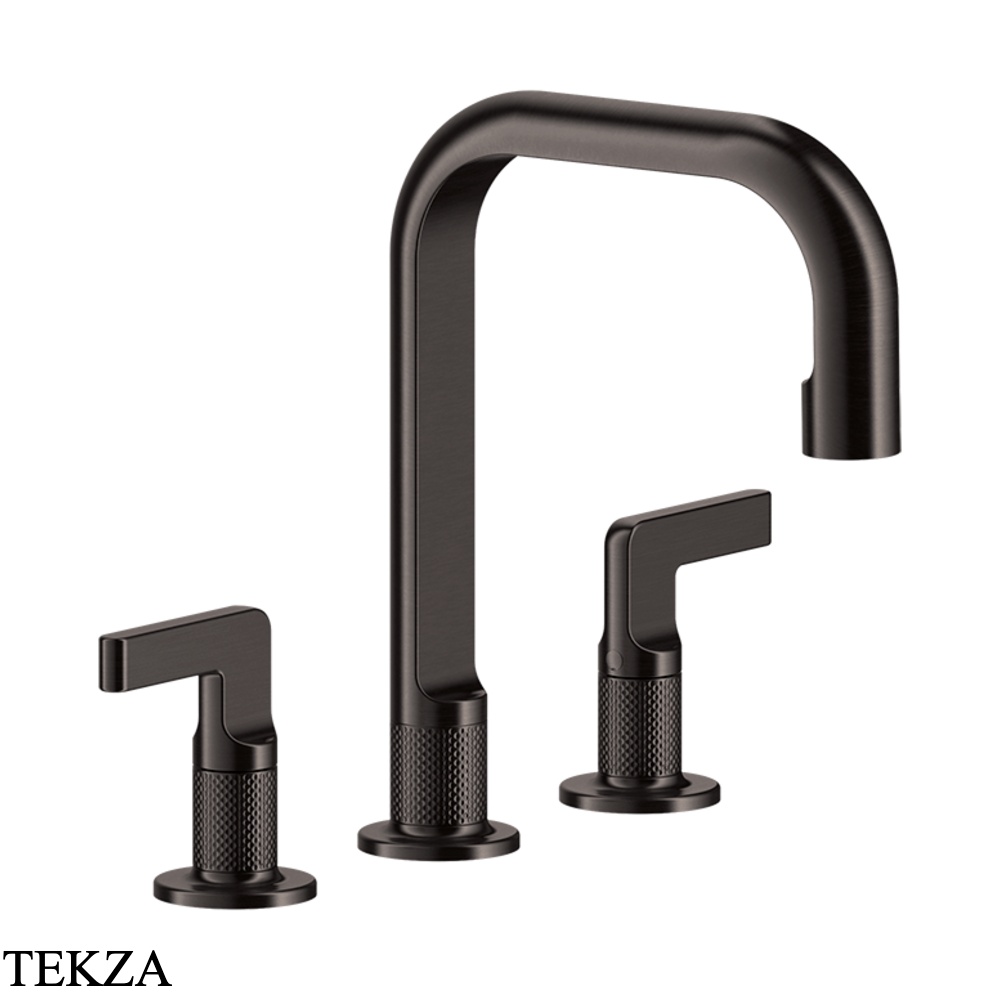 Gessi INCISO Смеситель для раковины средний, с донным клапаном 58013-707, Black Metal brushed
