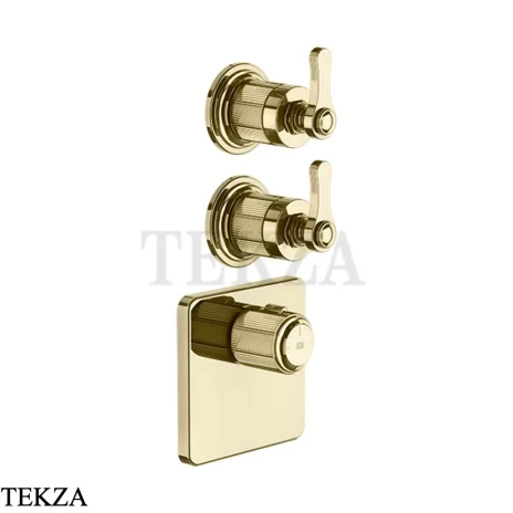 Gessi VENTI20 Термостат для душа, 2 потока, внешняя часть 65202-710, Brass PVD