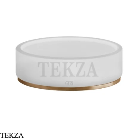 Gessi 316 ACCESSORIES Мыльница настольная, композит белый 54725-726, Warm Steel Brushed PVD