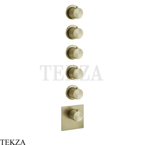 Gessi 316 WELLNESS Термостат 5 выходов, внешняя часть 54510-727, Brushed Brass PVD