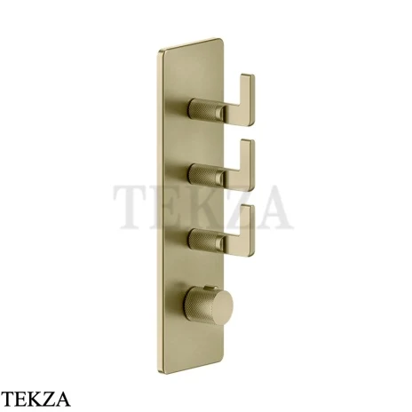 Gessi INCISO WELLNESS Термостат 3 выхода, внешняя часть 58206-727, Brushed Brass PVD