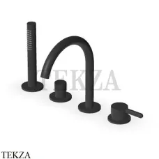 Zucchetti Isy22 Смеситель на борт ванны с душевым гарнитуром ZIS532.N6, черный матовый