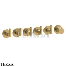Gessi INCISO SHOWER Термостатический смеситель, 5 потоков, внешняя часть 58340-727, Brushed Brass