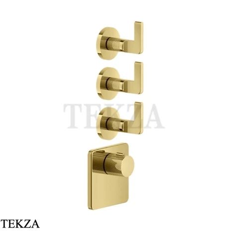 Gessi INCISO WELLNESS Термостат 3 выхода, внешняя часть 58216-246, Gold PVD