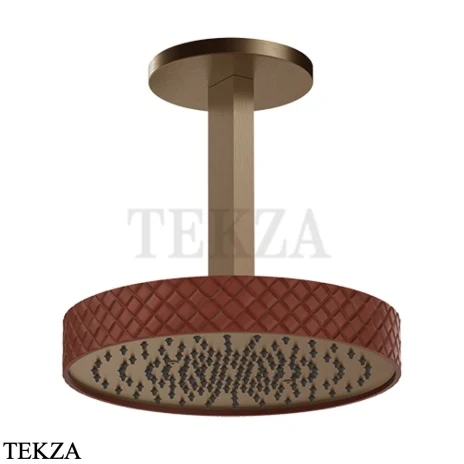 Gessi Pelle Tresse Верхняя лейка с потолочным кронштейном D30,5 см, 78250-447, Red Cherry/ Coffee Bronze Br. PVD