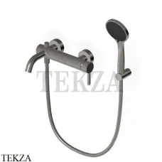 Zucchetti Isy22 Смеситель для ванны с душевым гарнитуром ZIS522.C51, brushed metal black