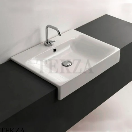 Kerasan Cento Раковина полувстраиваемая, 1 отв., с переливом, 3546bi*1, белый глянец