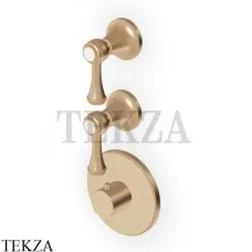 Zucchetti Agora Classic Термостат для душа, 2 выхода, внешняя часть ZAL660.P31, brushed british gold PVD