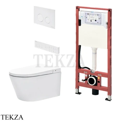 TECEspring Smart L Комплект унитаза-биде с инсталляцией S955797, белый