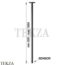 Gessi Rettangolo Излив потолочный электронный под размер 20026-299, Black XL