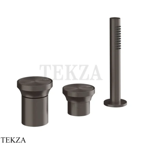 Gessi Origini NATURE Смеситель для ванны с гарнитуром, без излива 66043-707, Black Metal Brushed