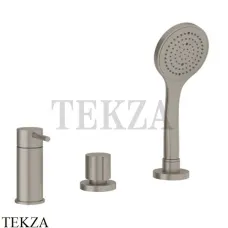 Gessi Emporio Via Tortona Смеситель для ванны, наполнение через слив-перелив 18643-149, Finox Brushed Nickel