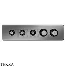 Gessi VENTI20 Термостатический смеситель на 3 потока с кнопками, внешняя часть 65224-707, Black Metal Brushed Gessi VENTI20 Термостатический смеситель на 3 потока с кнопками, внешняя часть 65224-707, Black Metal Brushed