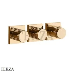 Gessi Incastri Термостат для душа 2 потока, внешняя часть 75334-735, Warm Bronze PVD