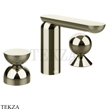 Gessi Perle Смеситель для раковины на 3 отв., без гарнитура 74908-720, никель глянец