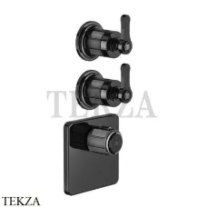 Gessi VENTI20 Термостат для душа, 2 поток, внешняя часть 65202-706, Black Metal PVD