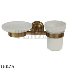 Migliore Mirella Мыльница и стакан настенные 17176, керамика, бронза classic Migliore Mirella Мыльница и стакан настенные 17176, керамика, бронза classic