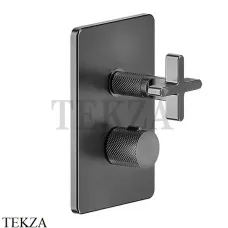 Gessi INCISO SHOWER Термостатический смеситель, 2 потока, внешняя часть 58234-707, Black Metal Brushed
