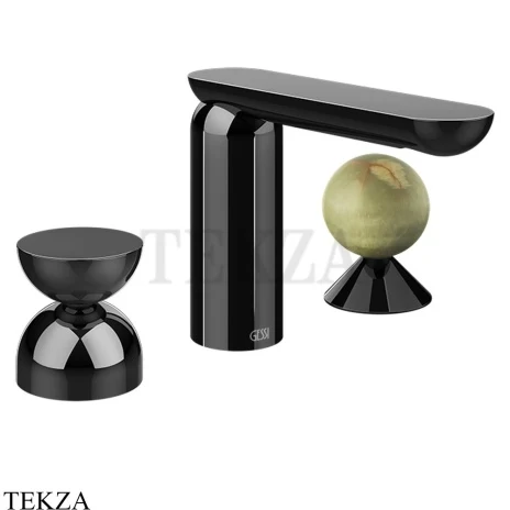 Gessi Perle Смеситель для раковины на 3 отв., без гарнитура 74958-706, black хром глянец
