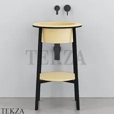 CIELO CATINO TONDO Консоль с керамической раковиной, Canapa-черный