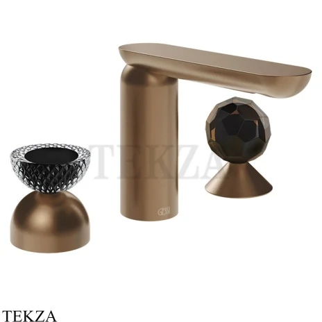 Gessi Perle Смеситель для раковины на 3 отв., без гарнитура 74728-708, медь Brushed
