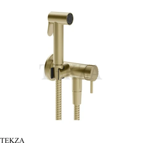 Gessi Incastri Гигиенический душ с запорным узлом, выводом воды и держателем 75527-727, шампань Brushed