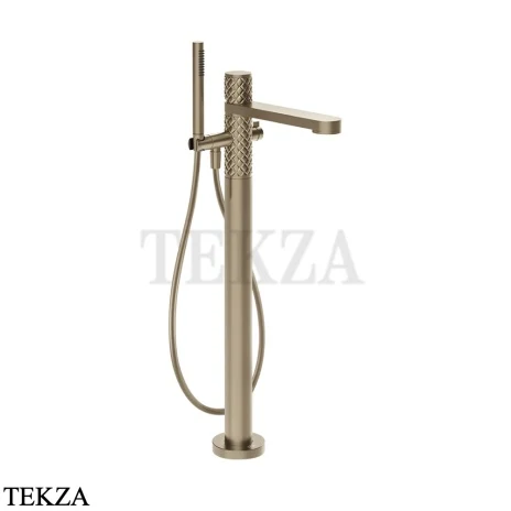 Gessi Pelle Tresse Смеситель для ванны напольный, с гарнитуром, 78028-149, Finox Brushed Nickel