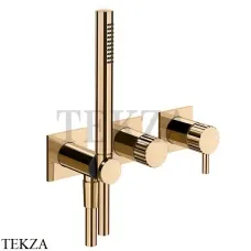 Gessi Incastri Смеситель для душа с гарнитуром, внешняя часть 75036-735, Warm Bronze PVD