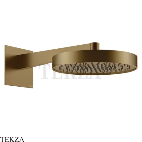 Gessi Incastri Верхняя лейка D30 с кронштейном из стены 63068-791, бронза Deep