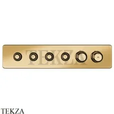 Gessi VENTI20 Термостатический смеситель на 4 потока с кнопками, внешняя часть 65226-727, Brushed Brass