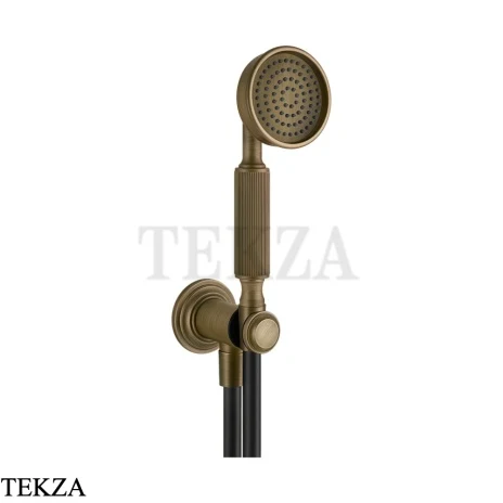 Gessi VENTI20 Душевой комплект с душевой лейкой, шланг, вывод 65123-713, Antique Brass