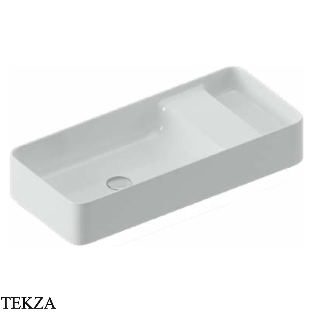 ArtCeram Brooklyn раковина подвесная и накладная The.Saniglaze с боковым сухим отсеком BNL002 01 34, белый глянец