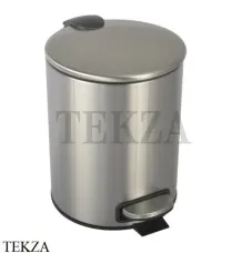 Boheme Uno Ведро для мусора круглое 5л, с педалью Uno 10426-NB Nickel Brush