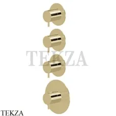 Newform XT Термостат для душа на 3 потока, внешняя часть, 67600E.M0.071, Gold satin
