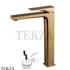 FIMA Carlo Frattini Zeta Смеситель для раковины, с донным клапаном F3961/HNZS, Brushed Amber Bronze