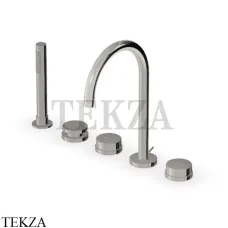 Zucchetti Savoir Смеситель для ванны с душевым гарнитуром ZSV483.C8C8, Nickel глянец